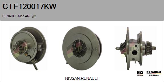 Core assembly, turbocharger (CTF120017KW)