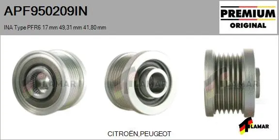 Belt Pulley, alternator (APF950209IN)