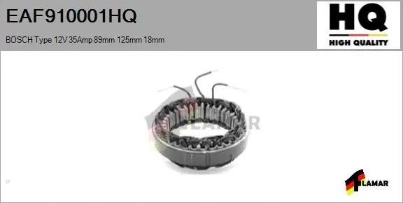 Stator, alternator (EAF910001HQ)