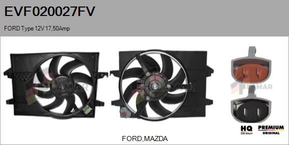 Electric Motor, radiator fan (EVF020027FV)