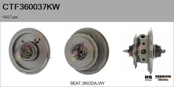 Core assembly, turbocharger (CTF360037KW)