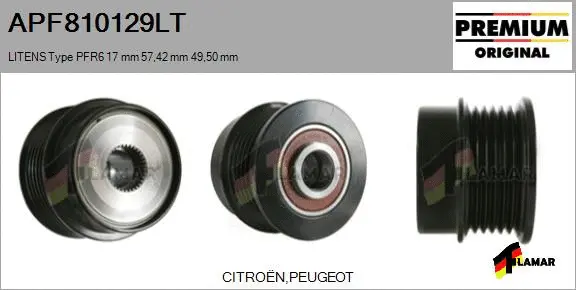 Belt Pulley, alternator (APF810129LT)