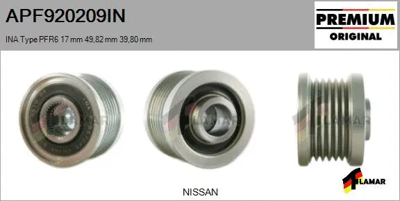 Belt Pulley, alternator (APF920209IN)