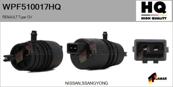 Washer Fluid Pump, window cleaning (WPF510017HQ)