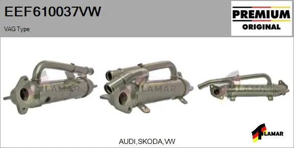 Cooler, exhaust gas recirculation (EEF610037VW)