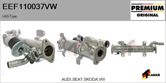 Cooler, exhaust gas recirculation (EEF110037VW)