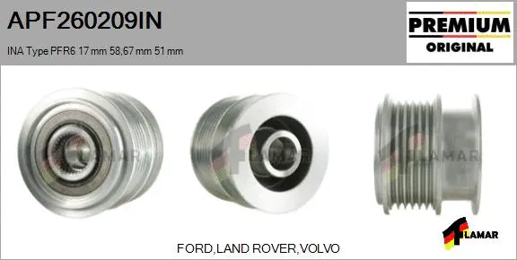 Belt Pulley, alternator (APF260209IN)