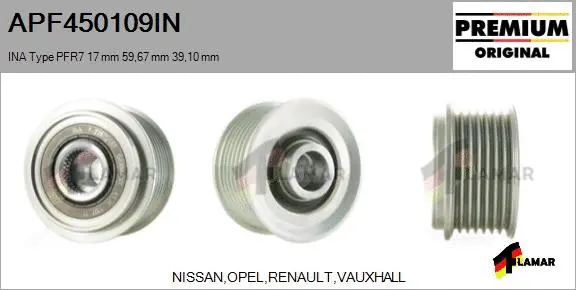 Belt Pulley, alternator (APF450109IN)