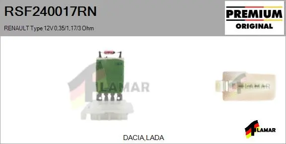 Resistor, interior blower (RSF240017RN)