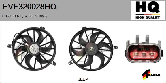 Electric Motor, radiator fan (EVF320028HQ)
