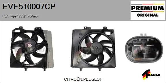 Electric Motor, radiator fan (EVF510007CP)
