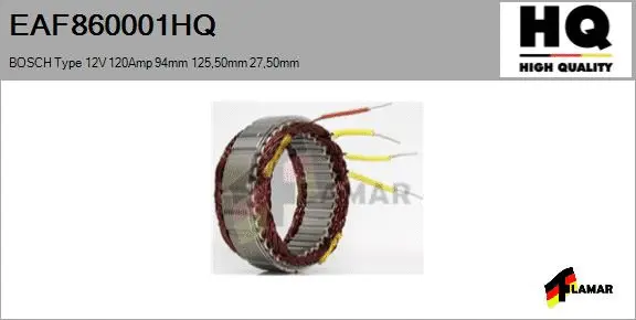 Stator, alternator (EAF860001HQ)