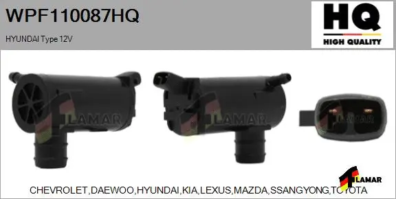 Washer Fluid Pump, window cleaning (WPF110087HQ)