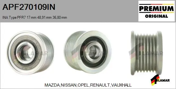 Belt Pulley, alternator (APF270109IN)