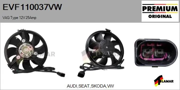 Electric Motor, radiator fan (EVF110037VW)