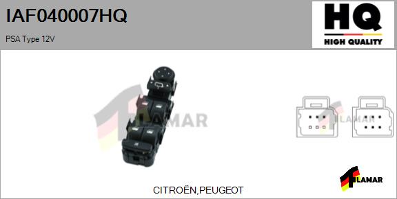 Switch, window regulator (IAF040007HQ)