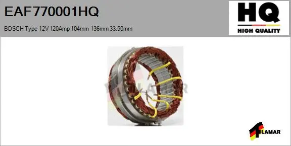Stator, alternator (EAF770001HQ)