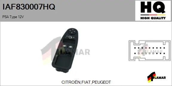 Switch, window regulator (IAF830007HQ)