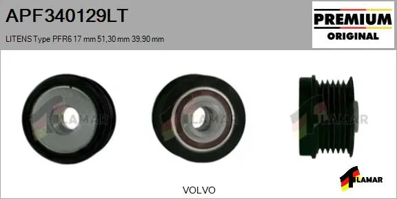 Belt Pulley, alternator (APF340129LT)