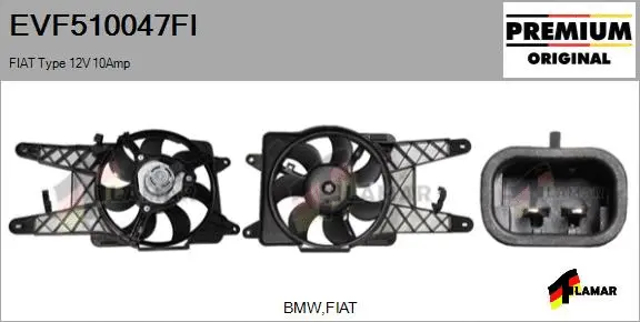 Electric Motor, radiator fan (EVF510047FI)
