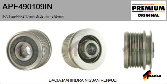 Belt Pulley, alternator (APF490109IN)