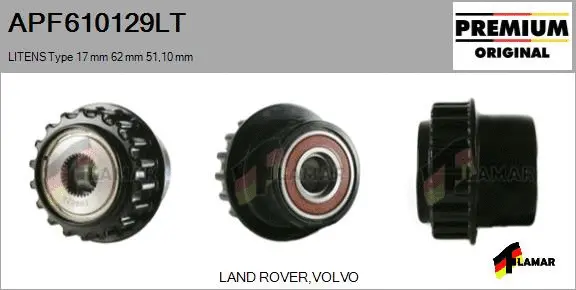 Belt Pulley, alternator (APF610129LT)