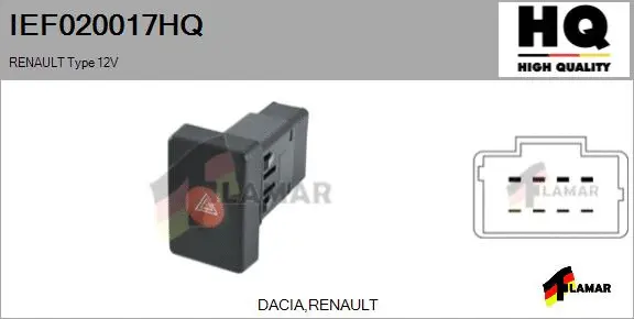 Hazard Warning Light Switch (IEF020017HQ)