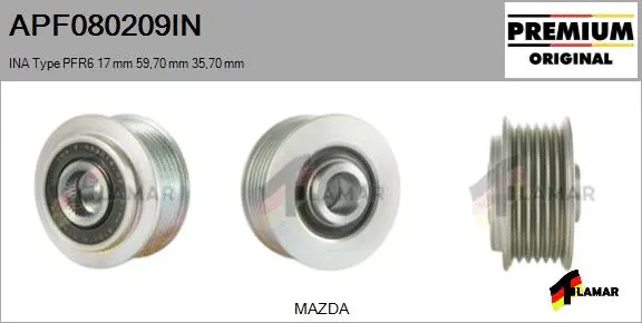 Belt Pulley, alternator (APF080209IN)