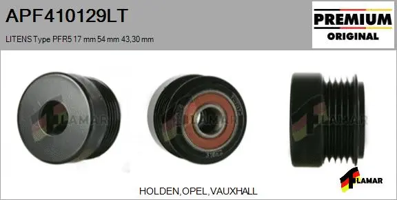 Belt Pulley, alternator (APF410129LT)