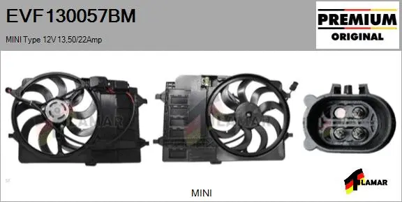 Electric Motor, radiator fan (EVF130057BM)