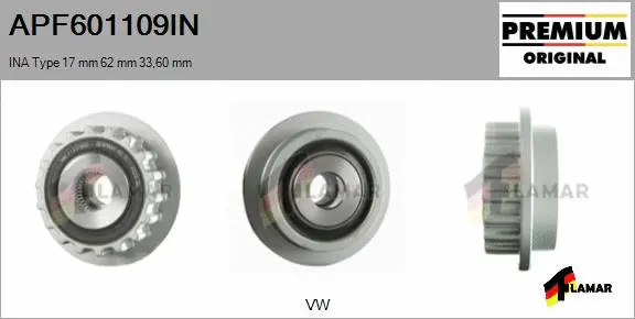 Belt Pulley, alternator (APF601109IN)
