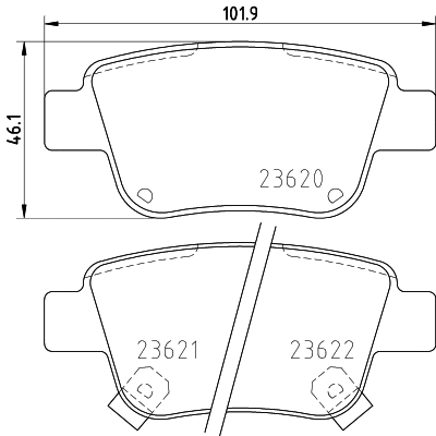 Brake Pad Set, disc brake (MDB2546)
