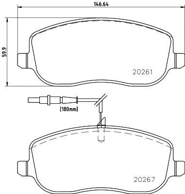 Brake Pad Set, disc brake (MDB2531)