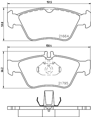 Brake Pad Set, disc brake (MDB1736)
