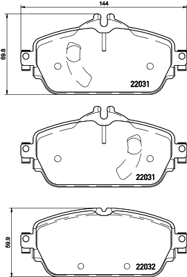 Brake Pad Set, disc brake (MDB3704)
