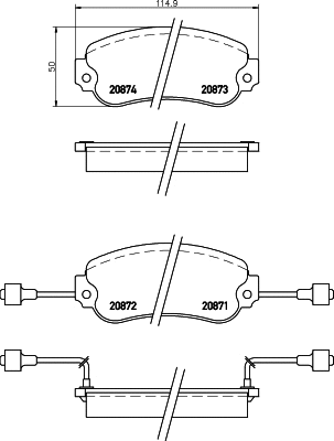 Brake Pad Set, disc brake (MDB1171)