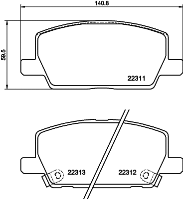 Brake Pad Set, disc brake (MDB4165)