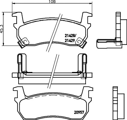 Brake Pad Set, disc brake (MDB1475)
