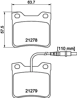 Brake Pad Set, disc brake (MDB1442)