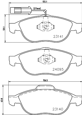 Brake Pad Set, disc brake (MDB2132)