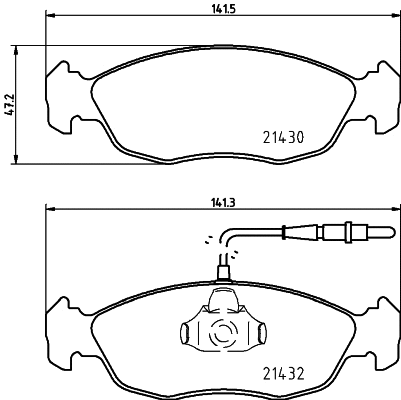 Brake Pad Set, disc brake (MDB1662)