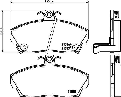 Brake Pad Set, disc brake (MDB1659)