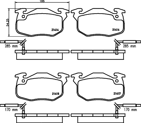 Brake Pad Set, disc brake (MDB2514)