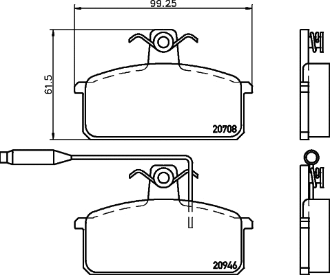 Brake Pad Set, disc brake (MDB1528)