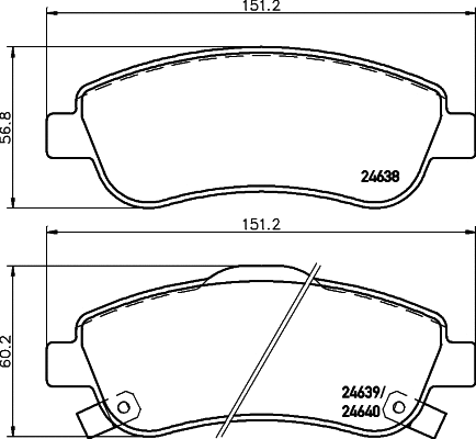 Brake Pad Set, disc brake (MDB2939)
