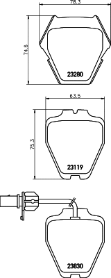 Brake Pad Set, disc brake (MDB2358)