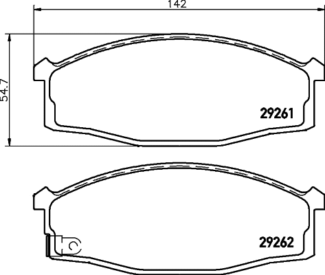 Brake Pad Set, disc brake (MDB3064)