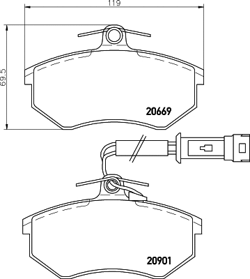 Brake Pad Set, disc brake (MDB1371)