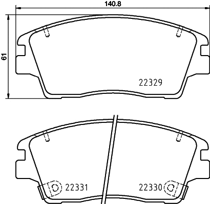 Brake Pad Set, disc brake (MDB4020)