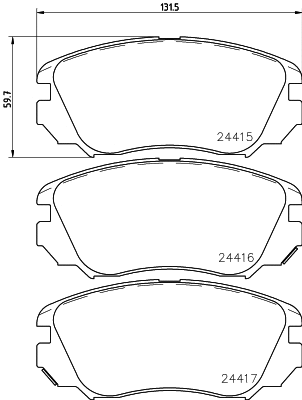 Brake Pad Set, disc brake (MDB2870)